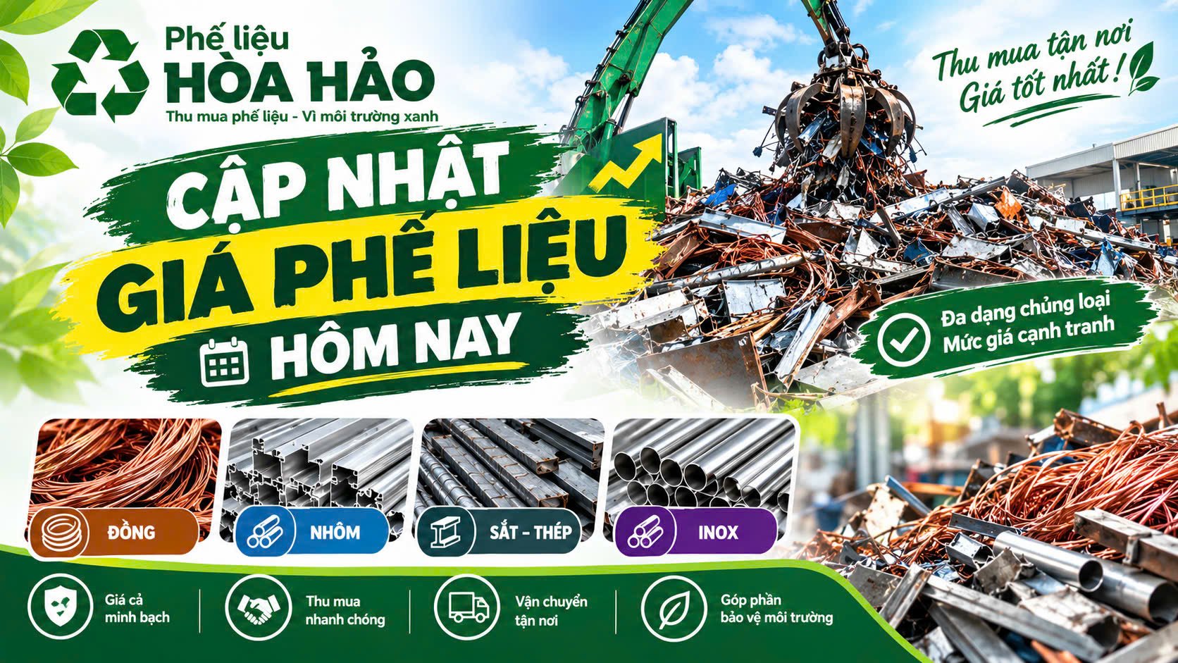 Giá phế liệu hôm nay – Bảng giá đồng, nhôm, sắt, inox mới nhất
